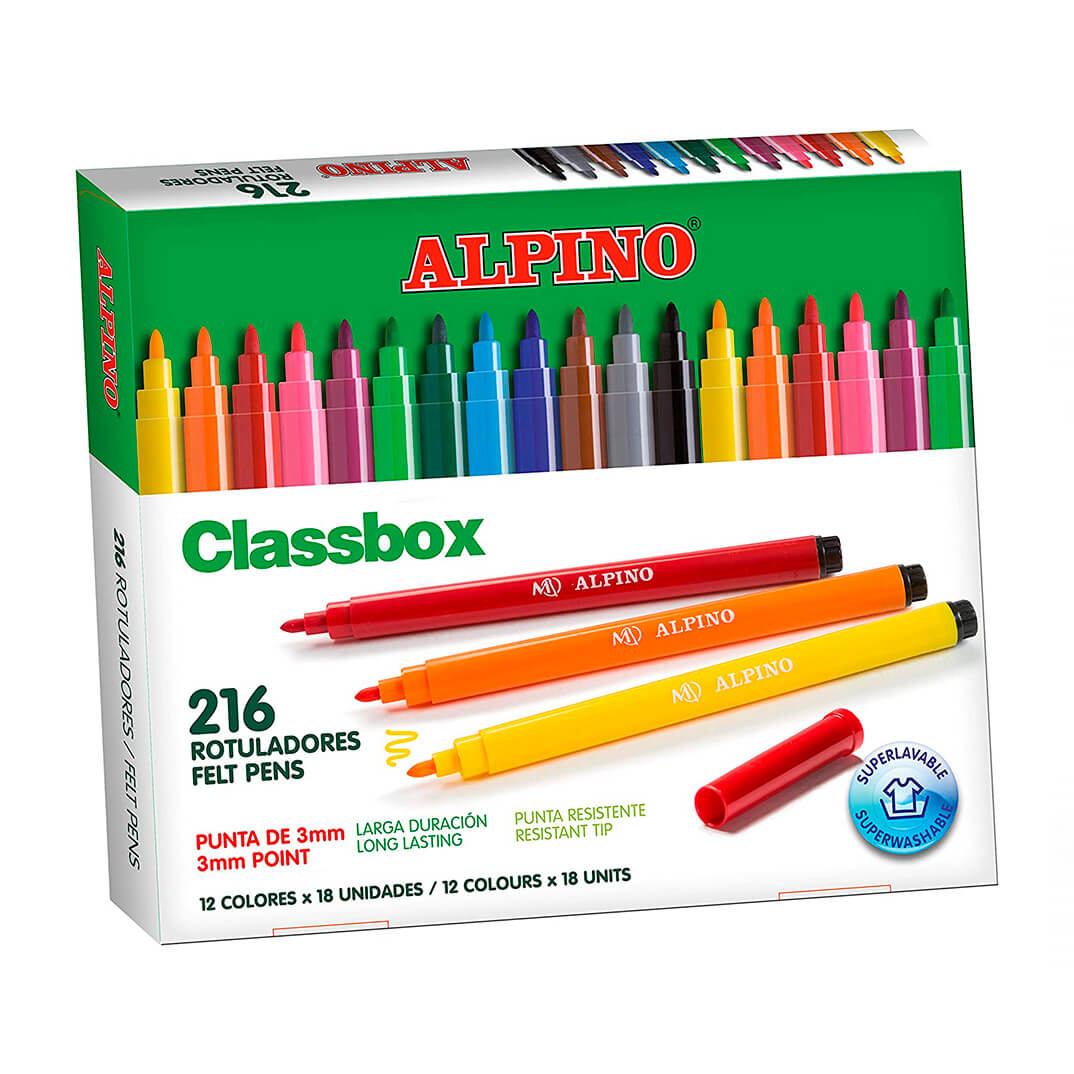 Estoig 216 retoladors Alpino Maxi (12 colors)