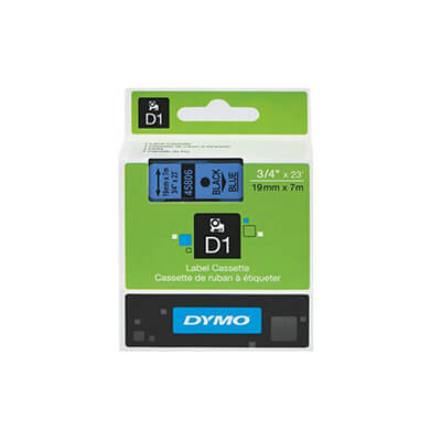 Cinta Dymo D1 19mm negre/blau
