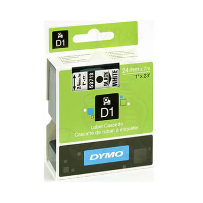 Cinta Dymo D1 24mm negro/blanco