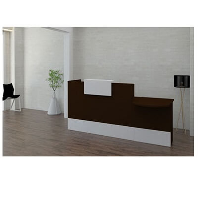 Mostrador wengué sòcol i taulell blanc 140x60