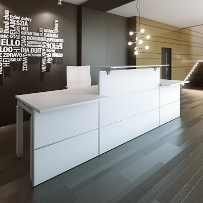 Mostrador unipanel regulable ROCK blanco 180x60