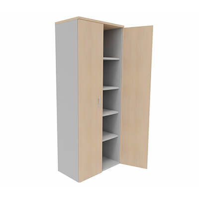Armario alto puertas/techo roble estructura plata