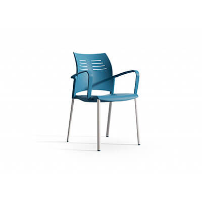 Silla SPACIO PP aluminizada azul