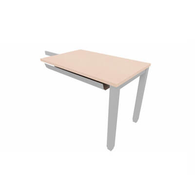 Ala taula TEMPO electrificada plata/faig 80x60