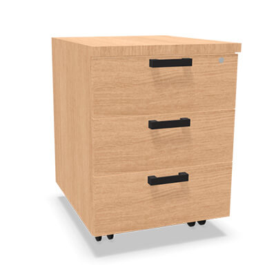 Cajonera 3 cajones melamina gama II roble