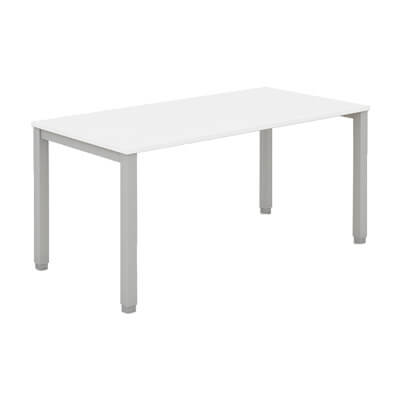 Mesa TEMPO estructura plata sobre blanco 160x80