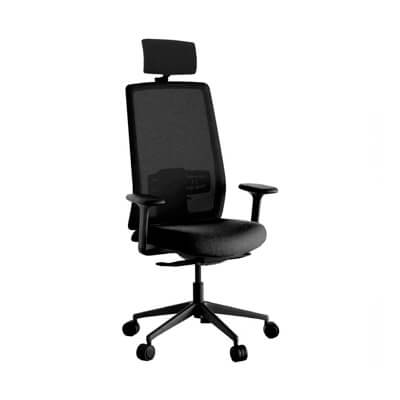 Silla QUEEN MESH brazos 2D, trasla y apoyacabezas