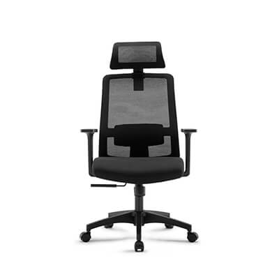 Silla EKO negra brazos regulable con cabezal