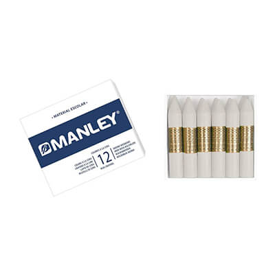 Caja 12 ceras Manley blanco