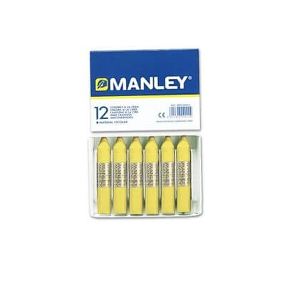 Caja 12 ceras Manley amarillo claro