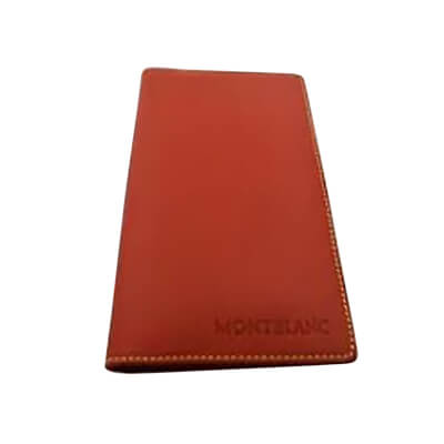 Funda de agenda vertical en piel color naranja