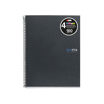 Quadern Notebook 4 A5 C5 tapa dura 160 fulls