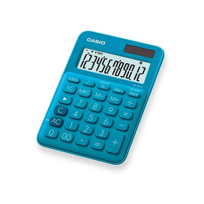 Calculadora Casio MS20 color azul 12 dígitos