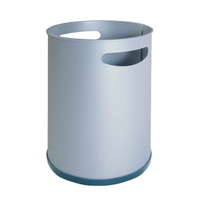 Papelera metálica plata mate Ral 9006