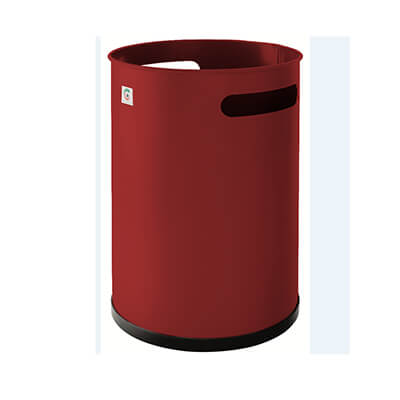 Papelera metálica roja