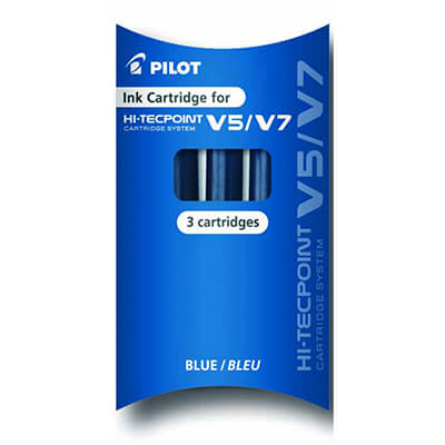 Cartucho recambio Pilot hi-tecpoint V5 azul pack 3
