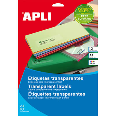 Etiquetas translucidas A4 210x297mm