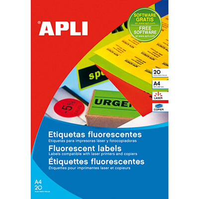 Etiquetes adhesives 99,1x67,7 groc fluorescent