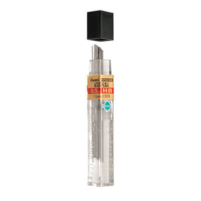 Minas grafito Pentel super 0,5 HB