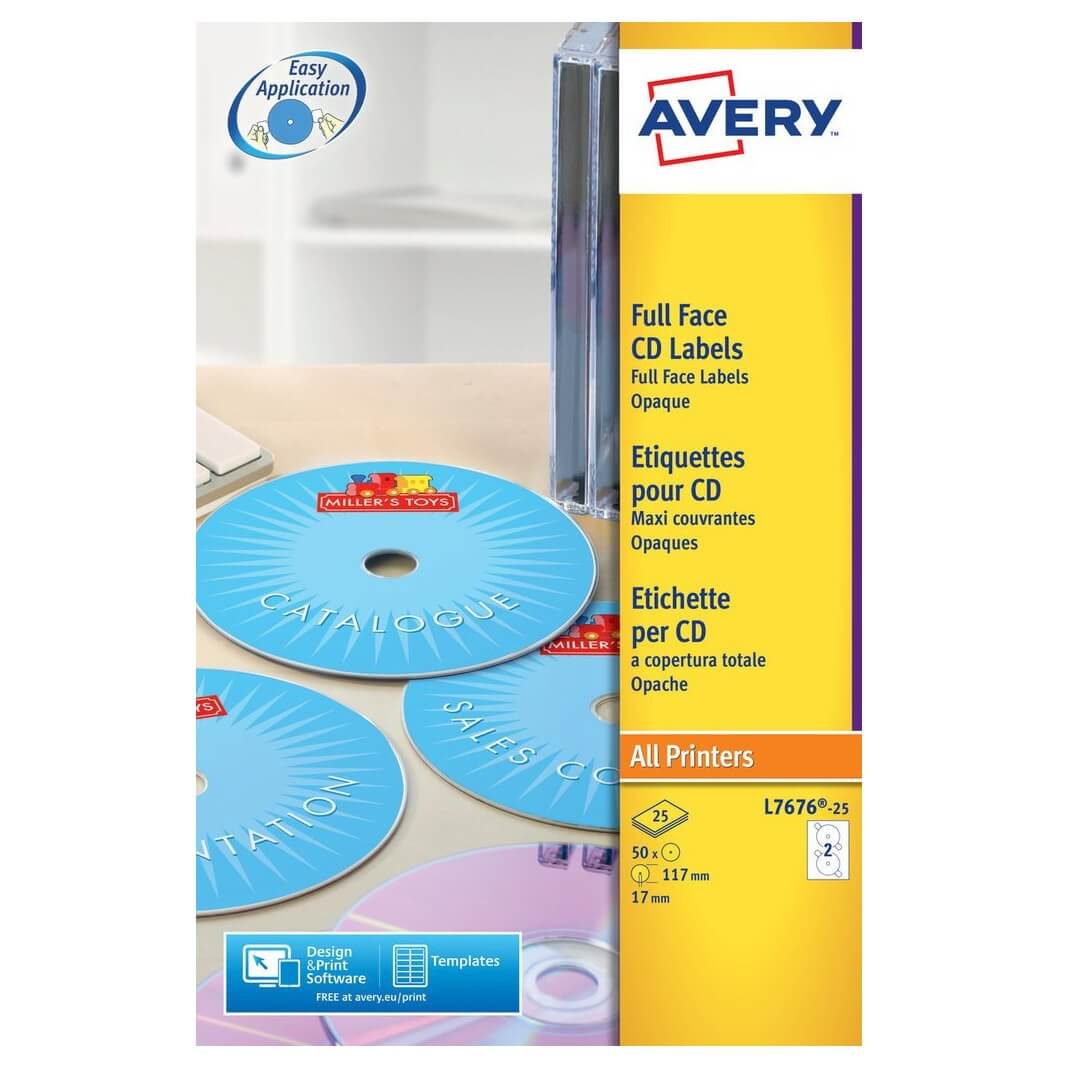 Paquet etiquetes Avery làser CD 117mm